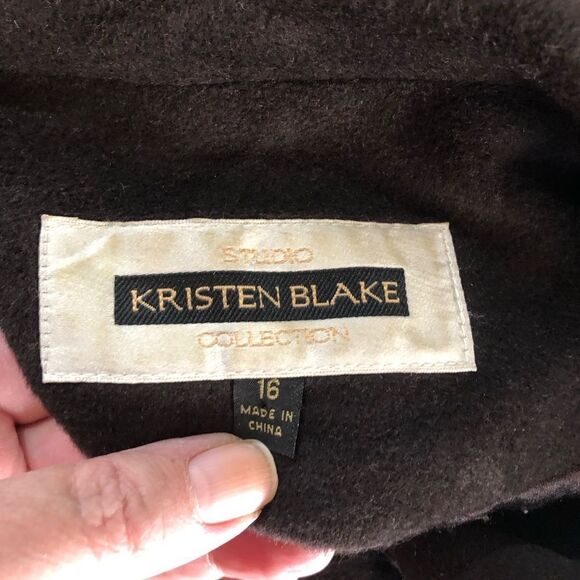 Kristen Blake Studio Collection Brown Angora Wool Blend Buttons Jacket Coat - 16 - Picture 11 of 14